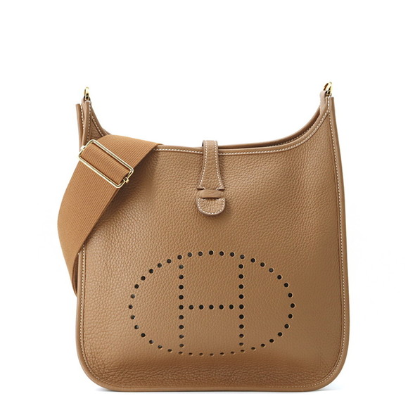 Hermès Evelyne 3 PM Shoulder Bag, Gold, Taurillon Clemence Leather, Double St... - Picture 1 of 13